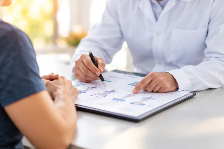 Clinician explaining a custom care plan
