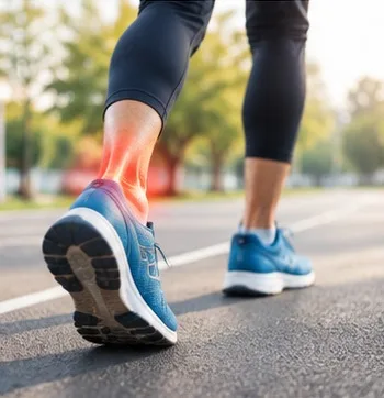 Runner with an ankle injury